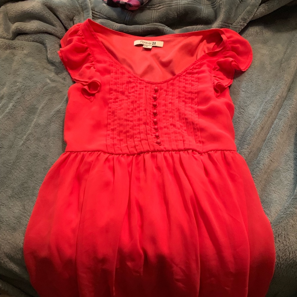 Coral chiffon dress from hot topic